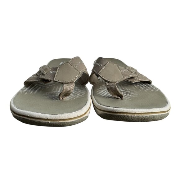 Clarks Collection Breeze Sea Flip Flop Sandals Beige Comfort Women's SZ 8 - Picture 5 of 11